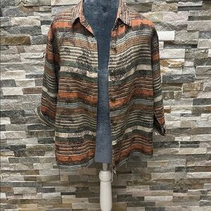 Maggie & Max Women's Striped Dress - Green and Orange